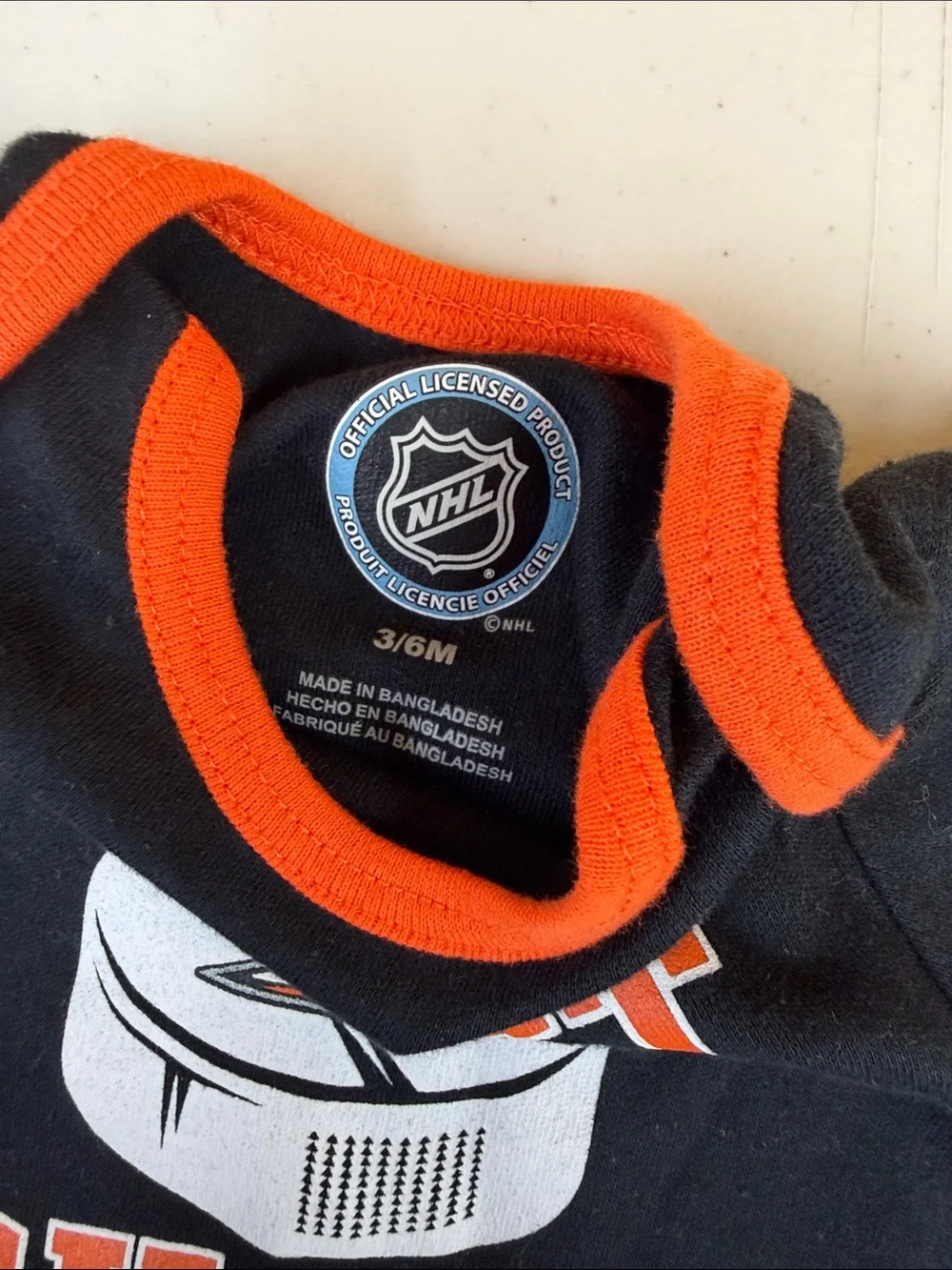NHL Anaheim Ducks Cutest Ducks Black & Orange Baby One-Piece Bodysuit 3-6 months